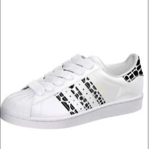 Adidas superstar black and white patterned stripes